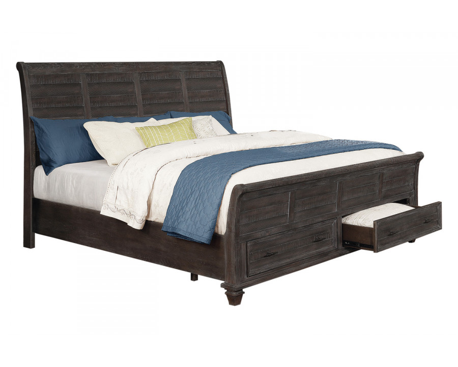 Coaster Atascadero Eastern King 2-Drawer Storage Bed - Weathered Carbon