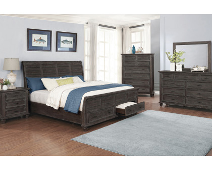 Coaster Atascadero Eastern King 2-Drawer Storage Bed - Weathered Carbon