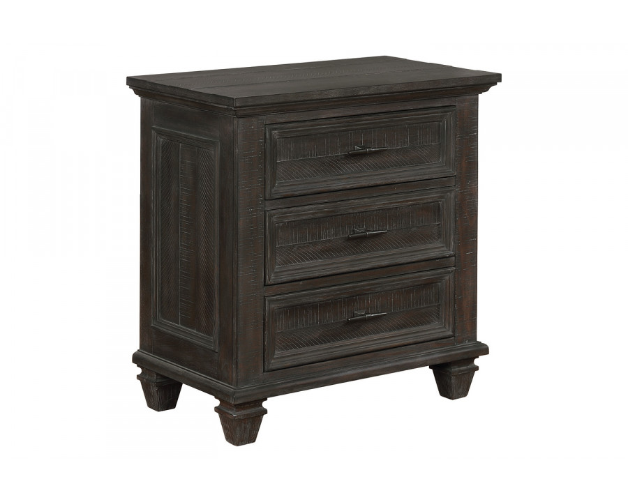 Coaster - Atascadero 3-Drawer Nightstand in Weathered Carbon