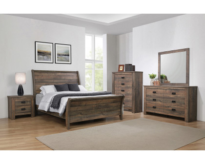 Coaster Frederick California King Sleigh Bed - Weathered Oak