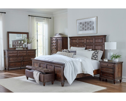 Coaster Avenue Eastern King Panel Bed - Weathered Burnished Brown