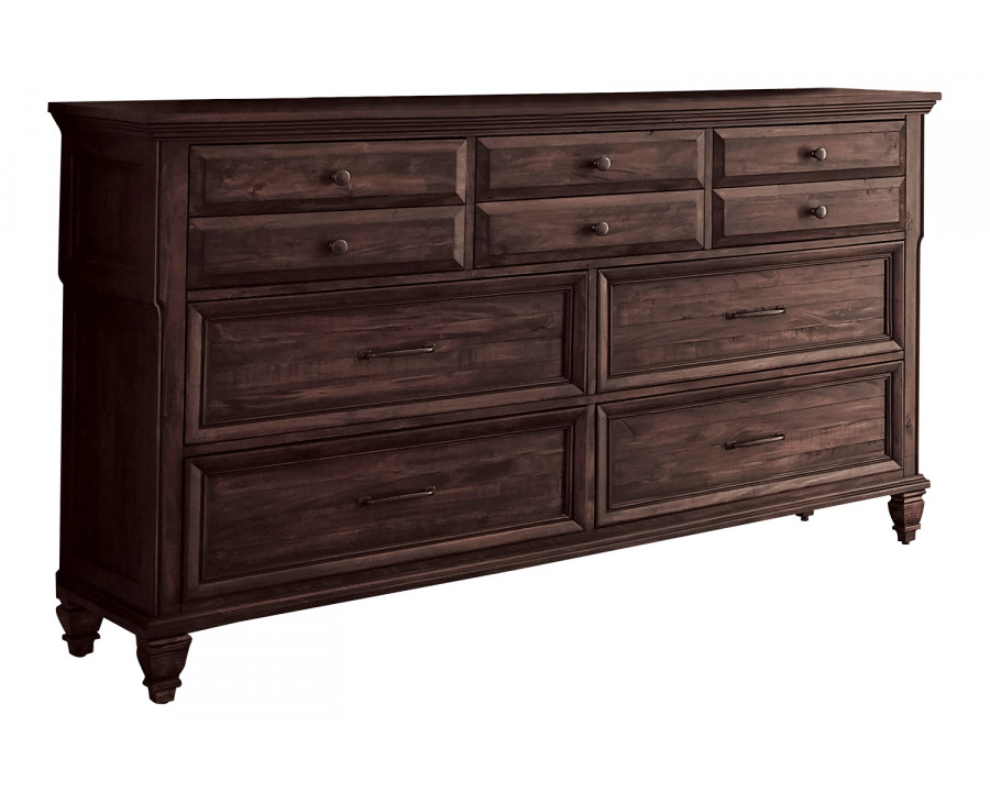 Coaster - Avenue 10-Drawer Dresser in Weathered Burnished Brown