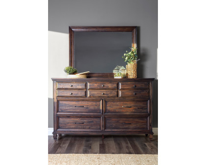 Coaster - Avenue Rectangle Dresser Mirror in Weathered Burnished Brown