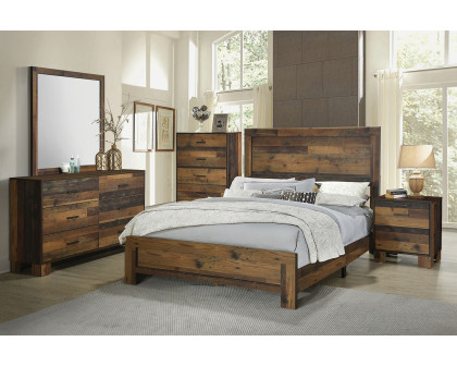 Coaster Sidney Queen Panel Bed - Rustic Pine