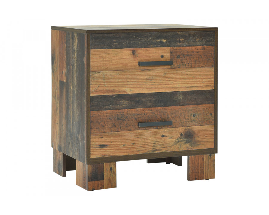 Coaster - Sidney 2-Drawer Nightstand in Rustic Pine