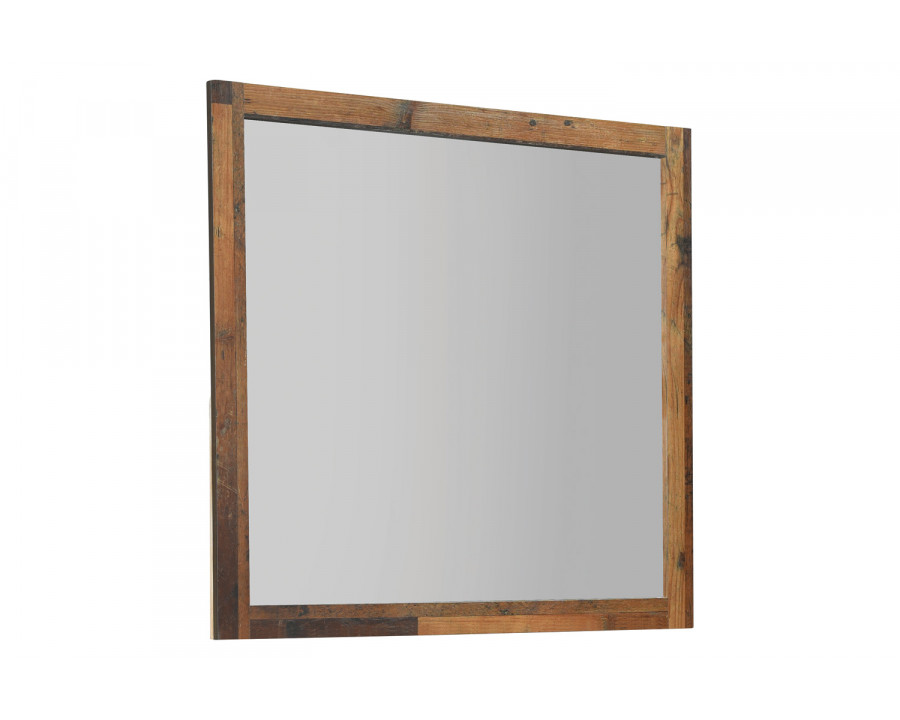 Coaster - Sidney Square Mirror in Rustic Pine