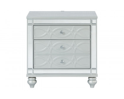 Coaster - Gunnison 2-Drawer Nightstand in Silver Metallic