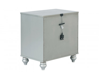 Coaster - Gunnison 2-Drawer Nightstand in Silver Metallic