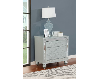 Coaster - Gunnison 2-Drawer Nightstand in Silver Metallic