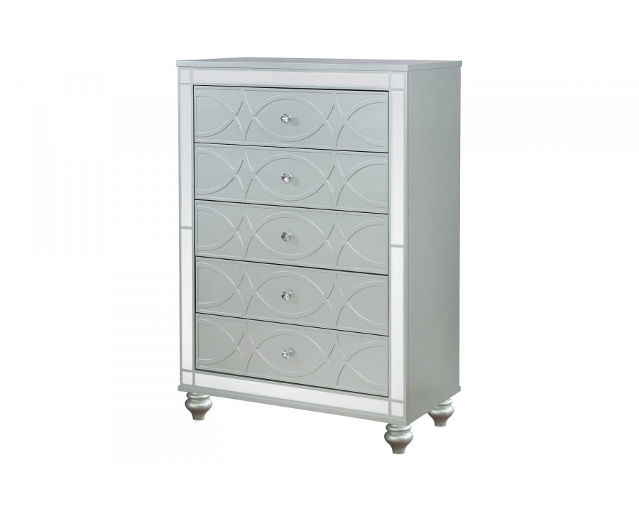 Coaster - Gunnison 5-Drawer Chest in Silver Metallic