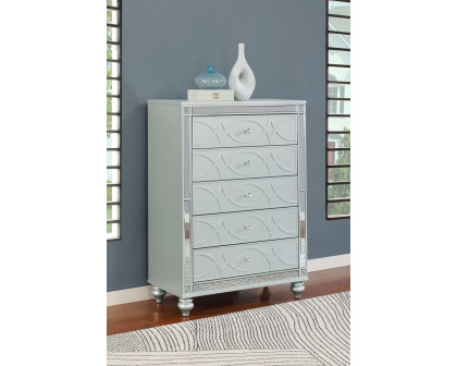 Coaster - Gunnison 5-Drawer Chest in Silver Metallic