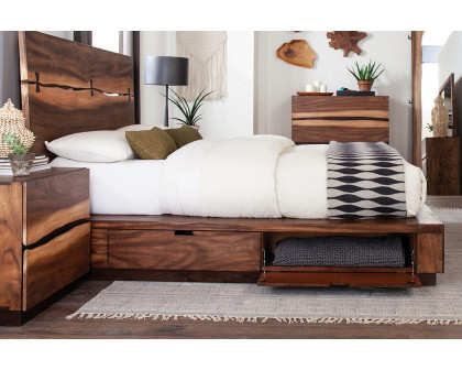 Coaster Winslow Storage Eastern King Bed - Smokey Walnut/Coffee Bean