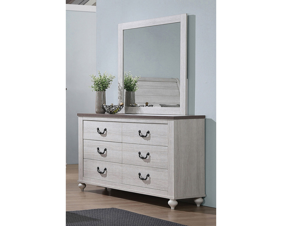 Coaster - Stillwood Rectangle Dresser Mirror in Vintage Linen