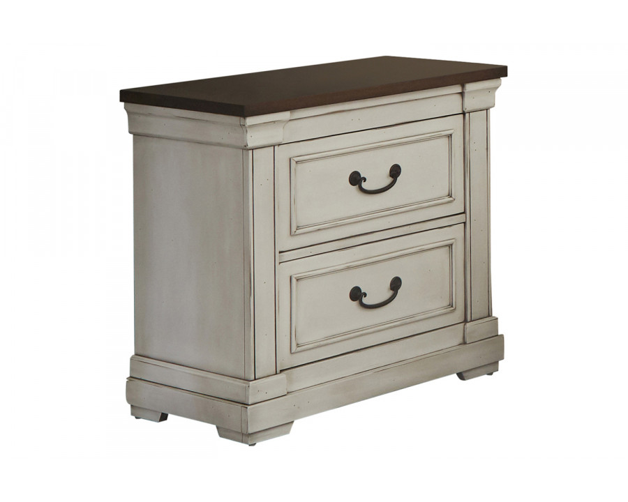 Coaster - Hillcrest 2-Drawer Nightstand in Dark Rum/White