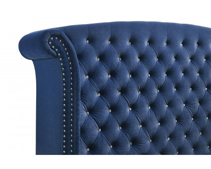 Coaster Melody Eastern King Wingback Upholstered Bed - Pacific Blue