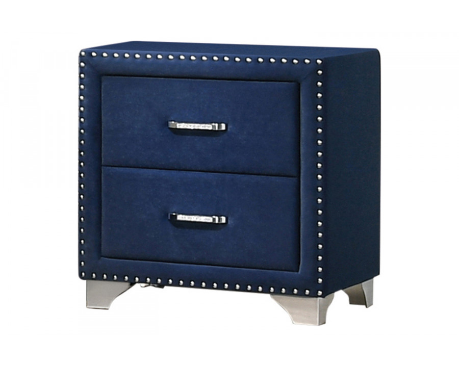 Coaster Melody 2-Drawer Upholstered Nightstand - Pacific Blue