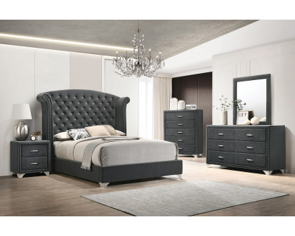 Coaster Melody 6-Drawer Upholstered Dresser - Gray