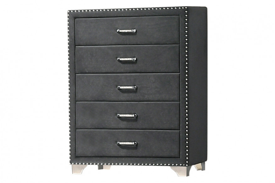 Coaster™ Melody 5-Drawer Upholstered Chest - Gray