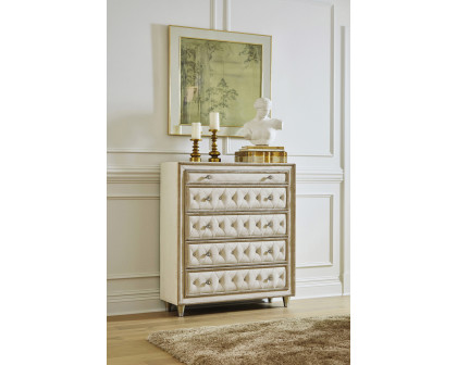 Coaster - Antonella 5-Drawer Upholstered Chest in Ivory/Camel