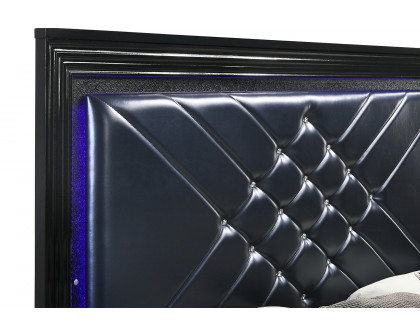 Coaster™ Penelope Eastern King Bed with Led Lighting - Black/Midnight Star