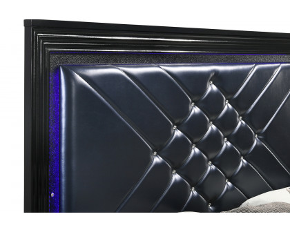 Coaster Penelope California King Bed with Led Lighting - Black/Midnight Star