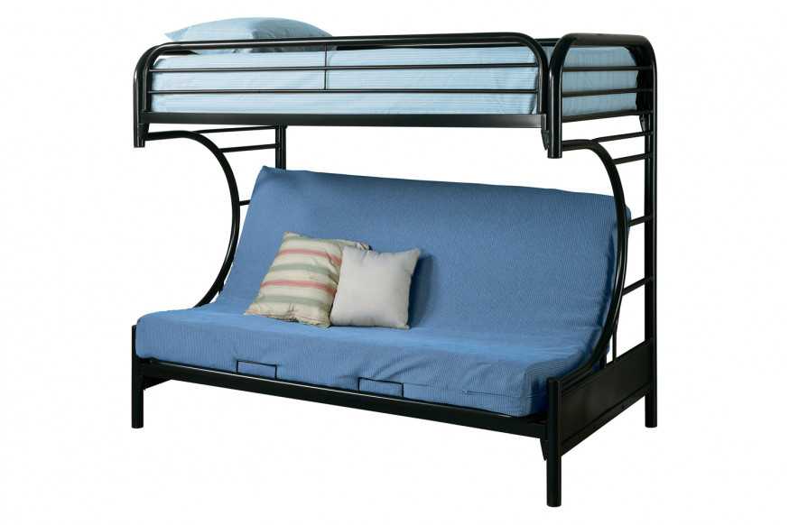 Coaster™ Montgomery Twin Over Futon Bunk Bed - Glossy Black