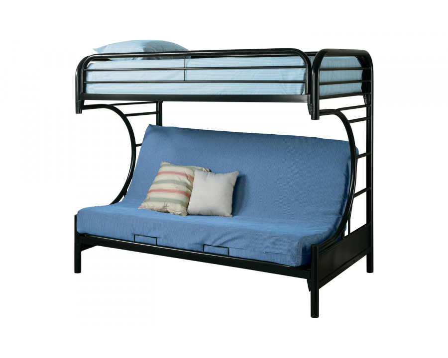 Coaster - Montgomery Twin Over Futon Bunk Bed in Glossy Black