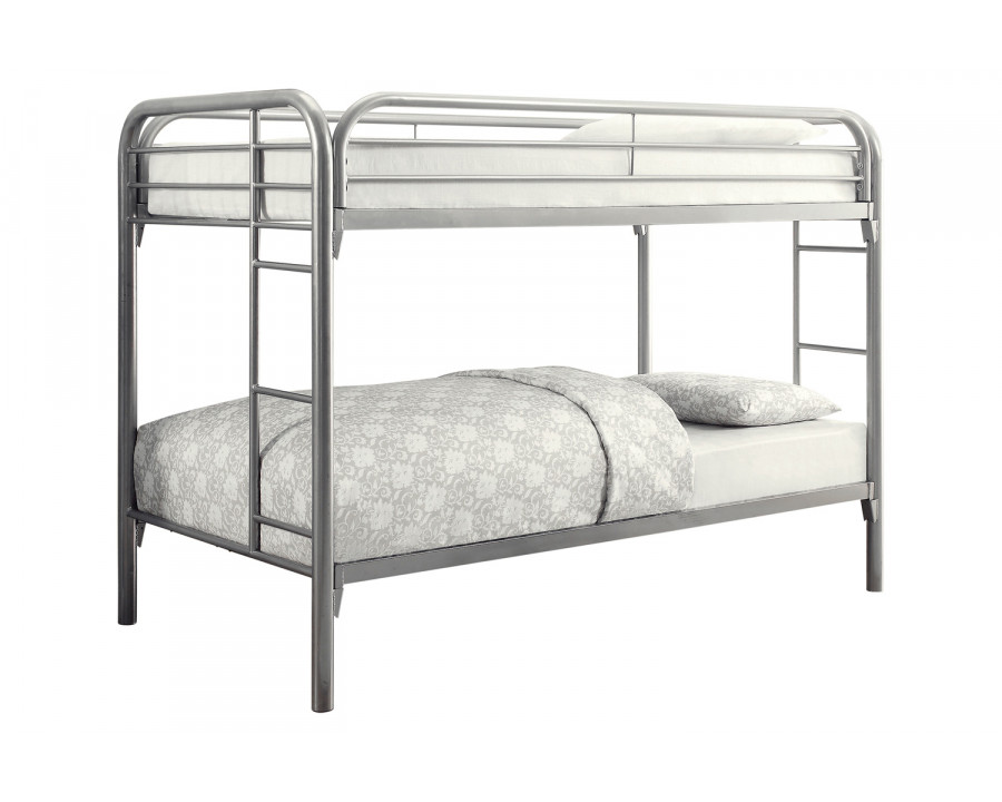 Coaster Morgan Twin Over Twin Bunk Bed - Silver