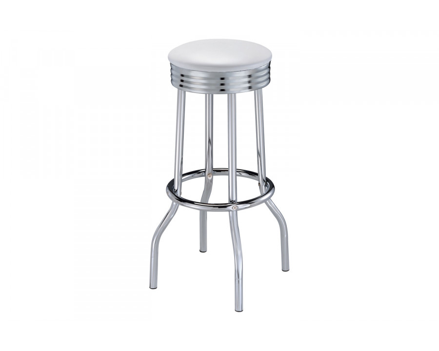 Coaster Upholstered Top Bar Stools (Set Of 2) - White/Chrome