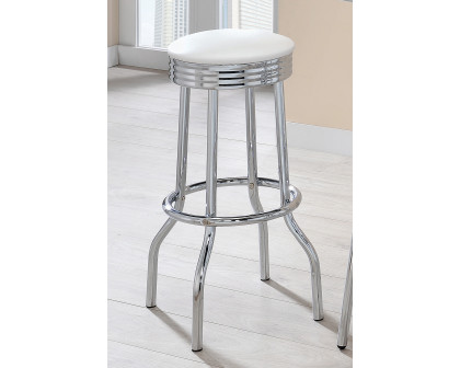 Coaster Upholstered Top Bar Stools (Set Of 2) - White/Chrome