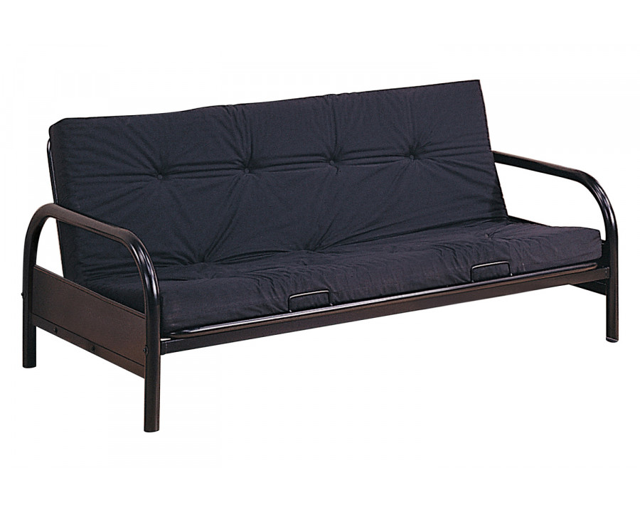 Coaster - Tufted Futon in Glossy Black