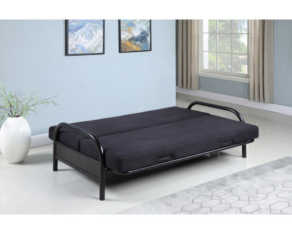 Coaster - Tufted Futon in Glossy Black