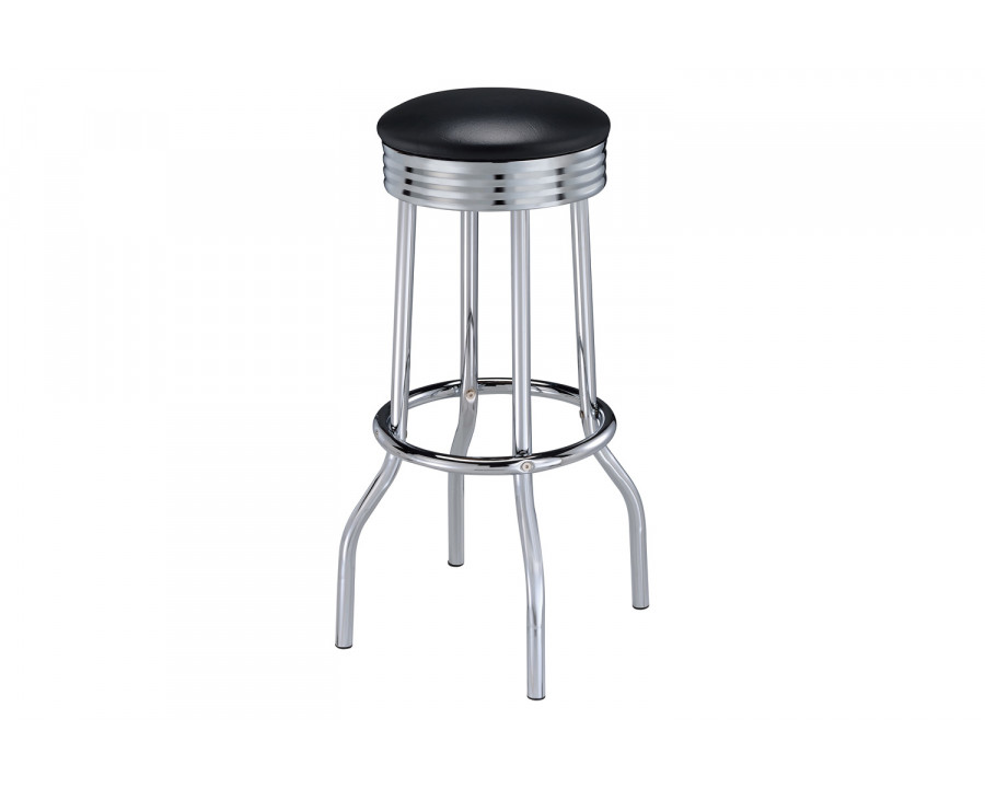 Coaster Upholstered Top Bar Stools (Set Of 2) - Black/Chrome