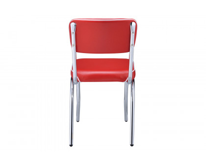 Coaster™ Retro Open Back Side Chairs (Set Of 2) - Red/Chrome