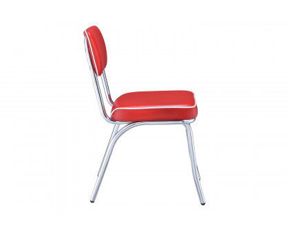 Coaster™ Retro Open Back Side Chairs (Set Of 2) - Red/Chrome