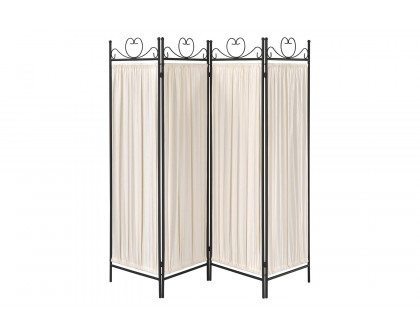 Coaster - 4-Panel Folding Screen in Beige/Black