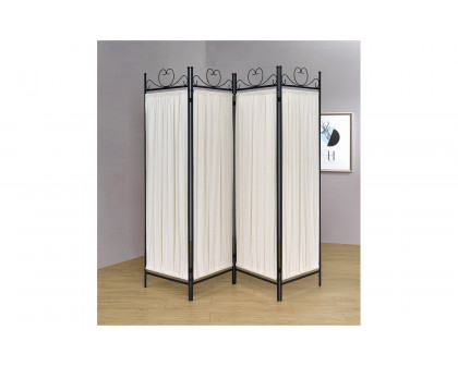 Coaster - 4-Panel Folding Screen in Beige/Black