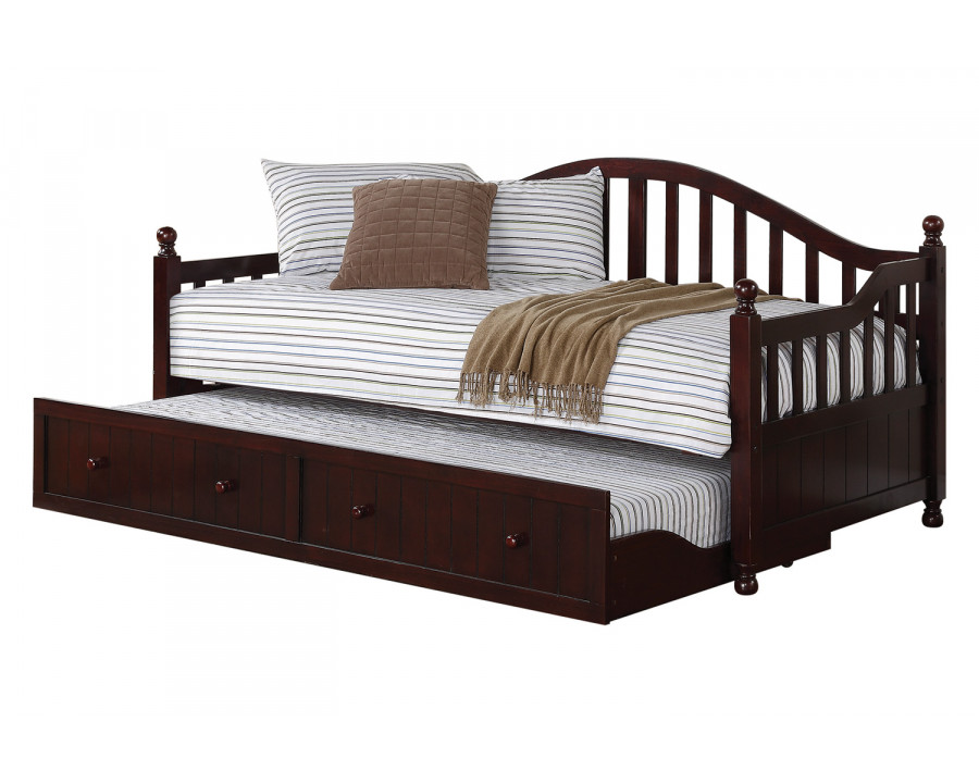 Coaster - Arched Back Twin Daybed With Trundle in Cappuccino