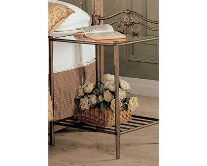 Coaster - Sydney 2-Shlef Nightstand in Antique Brushed Gold