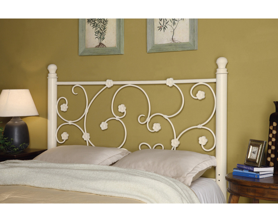 Coaster - Full/Queen Headboard With Floral Pattern in White