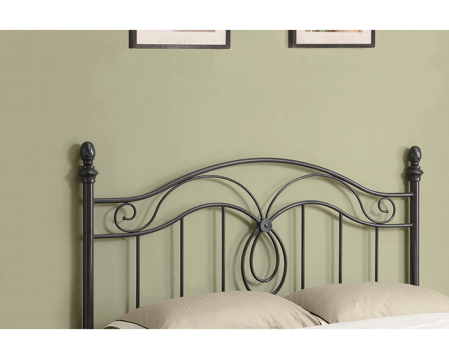 Coaster - Full/Queen Scroll Metal Headboard in Dark Gray