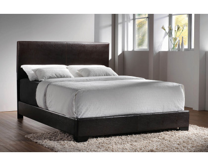 Coaster Conner Full Upholstered Panel Bed - Dark Brown