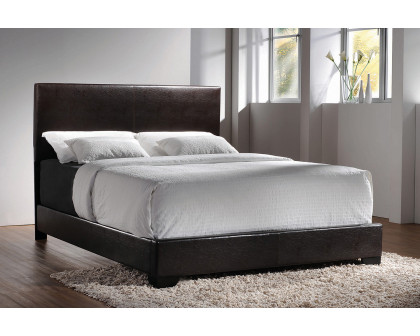 Coaster Conner Queen Upholstered Panel Bed Black And - Dark Brown