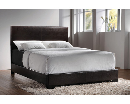 Coaster™ Conner Twin Upholstered Panel Bed - Dark Brown