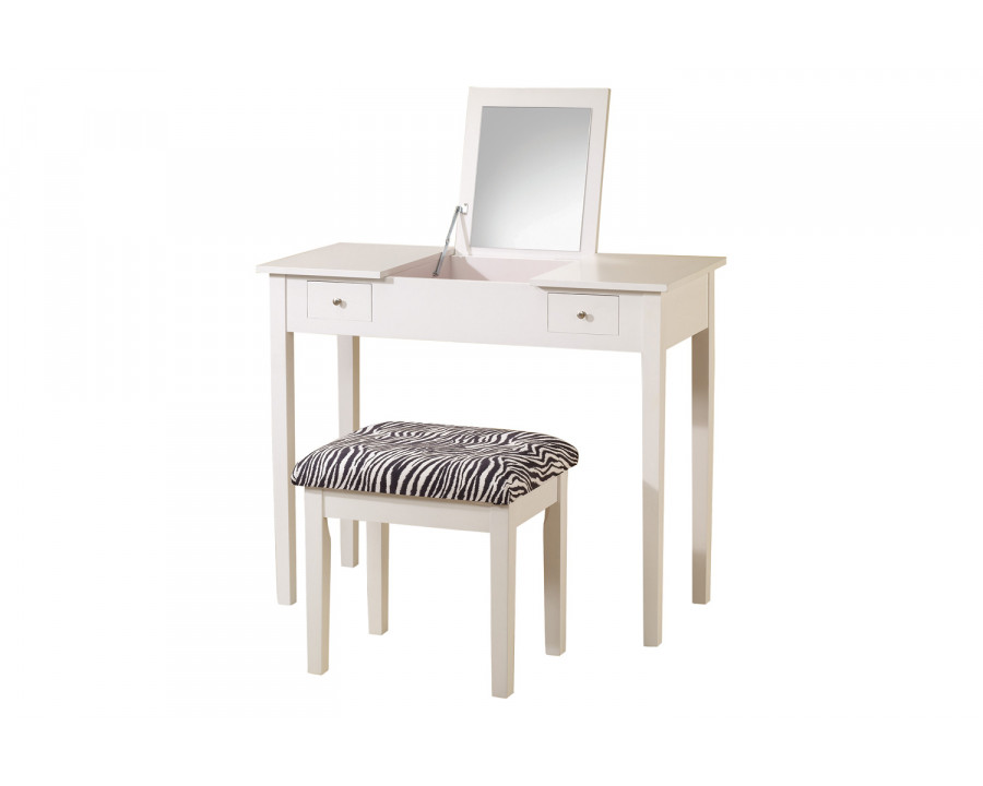 Coaster - 2-Piece Vanity Set in White/Zebra