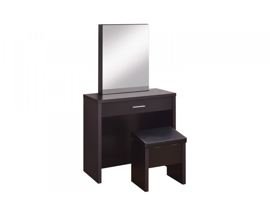 Coaster 2-Piece Vanity Set with Lift-Top Stool - Cappuccino