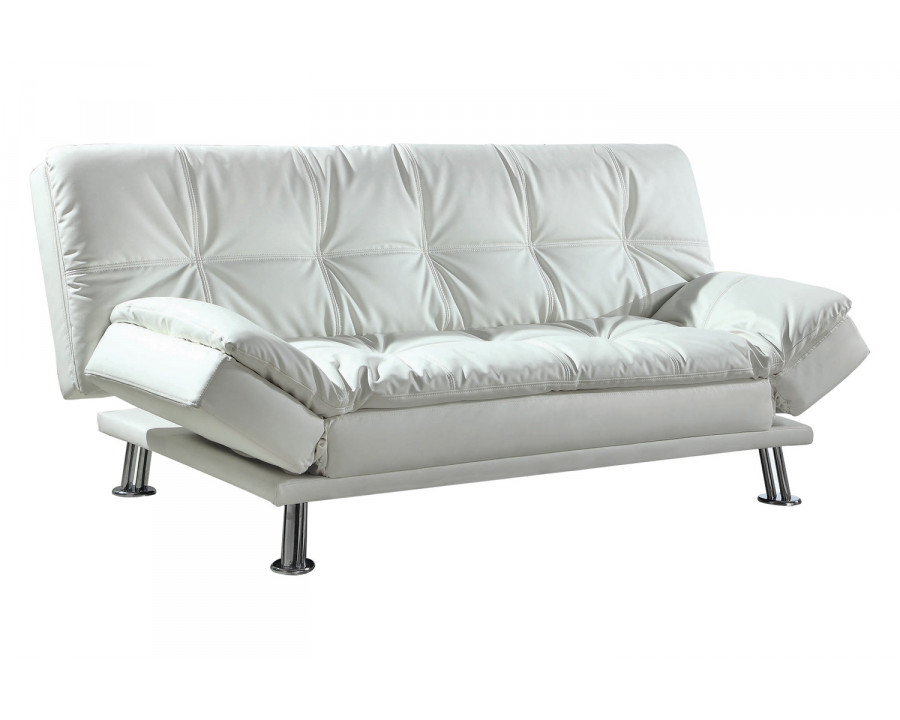 Coaster Dilleston Tufted Back Upholstered Sofa Bed - White