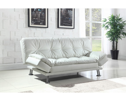 Coaster Dilleston Tufted Back Upholstered Sofa Bed - White