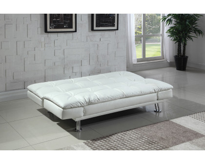 Coaster Dilleston Tufted Back Upholstered Sofa Bed - White