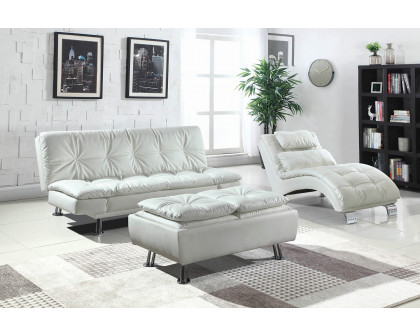 Coaster Dilleston Tufted Back Upholstered Sofa Bed - White